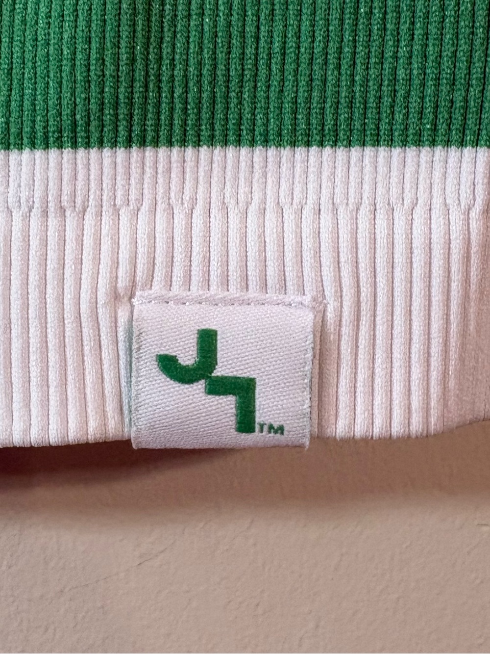 JoyLab razor back tank top sports bra Green White striped Crop women’s small - Picture 8 of 9
